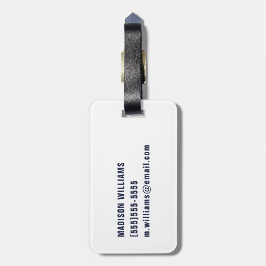 London Skyline - Watercolor Blue Gepäckanhänger (Rückseite vertikal)