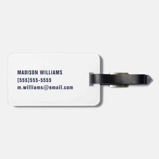 London Skyline - Watercolor Blue Gepäckanhänger (Rückseite horizontal)