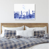 London Skyline - Watercolor Blue Leinwanddruck (Insitu (Schlafzimmer))