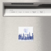 London Skyline - Watercolor Blue Magnet (In Situ (Geschirrspüler))