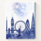 London Skyline - Watercolor Blue Notizblock (Rückseite)