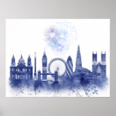 London Skyline - Watercolor Blue Poster (Vorne)