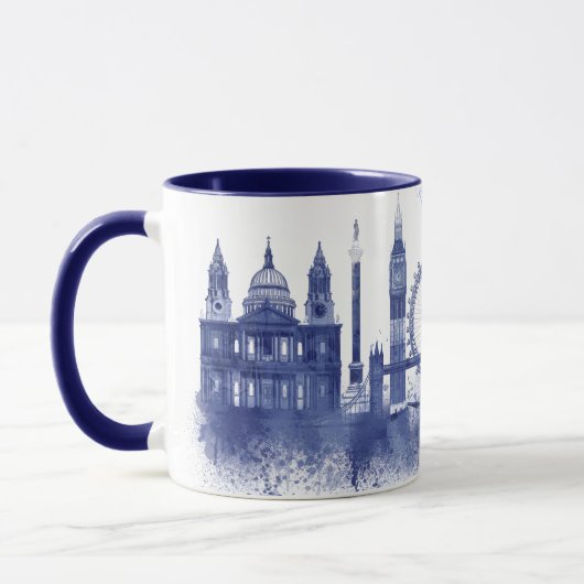 London Skyline - Watercolor Blue Tasse (Links)