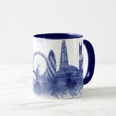 London Skyline - Watercolor Blue Tasse (VorderseiteRechts)