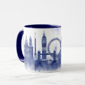 London Skyline - Watercolor Blue Tasse (Vorderseite Links)