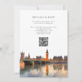 London Skyline Watercolor QR Code Wedding Einladung (Rückseite)