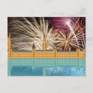 London Skyline Westminster Palace Postcard Postkarte