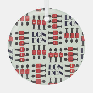 London, Soldaten, nahtloses Muster Ornament Aus Glas