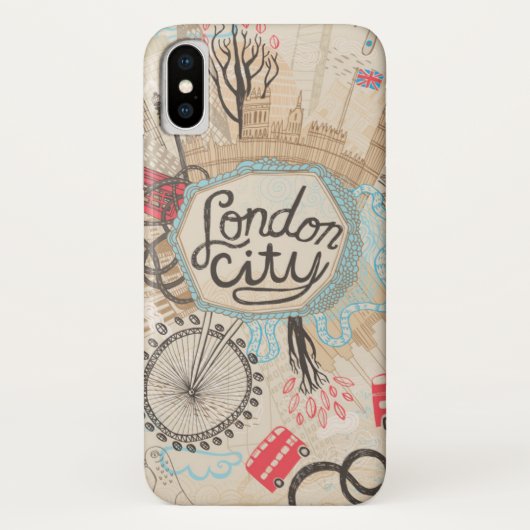 London-Stadt-Gekritzel-Kunst Case-Mate iPhone Hülle (Rückseite)