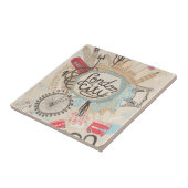 London-Stadt-Gekritzel-Kunst Fliese (Seite)