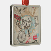 London-Stadt-Gekritzel-Kunst Ornament Aus Metall (Rechts)