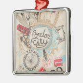 London-Stadt-Gekritzel-Kunst Ornament Aus Metall (Links)