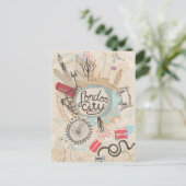 London-Stadt-Gekritzel-Kunst Postkarte (Stehend Vorderseite)