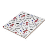 London-Stadt kritzelt Muster Fliese (Seite)