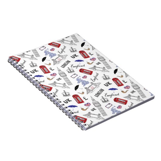 London-Stadt kritzelt Muster Notizblock (Rechte Seite)