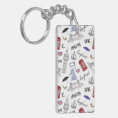 London-Stadt kritzelt Muster Schlüsselanhänger (Vorderseite links)