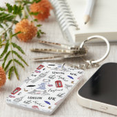 London-Stadt kritzelt Muster Schlüsselanhänger (Vorderseite rechts)