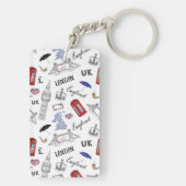 London-Stadt kritzelt Muster Schlüsselanhänger (Rückseite)