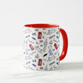 London-Stadt kritzelt Muster Tasse (VorderseiteRechts)