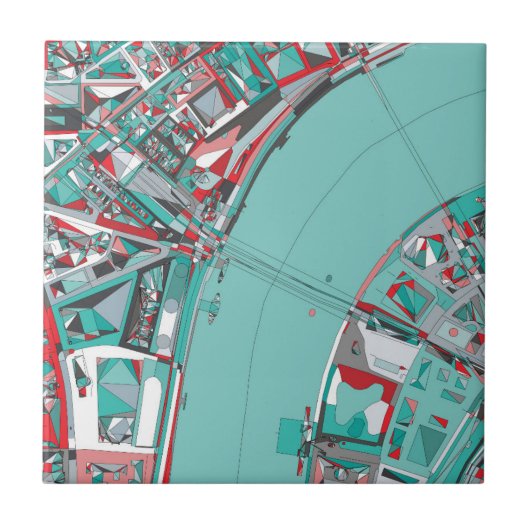 London-Stadt-Struktur-Karte Fliese (Vorderseite)