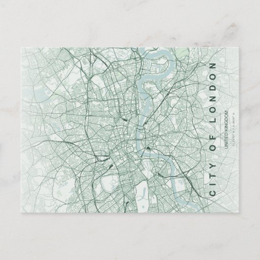 London Stadtplan Minimale Postkarte (Vorderseite)