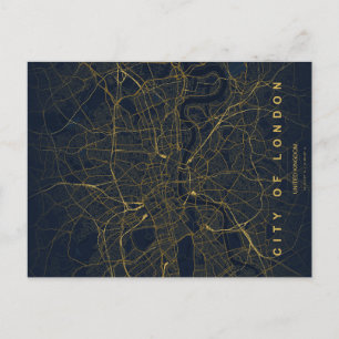 London Stadtplan Minimale Postkarte