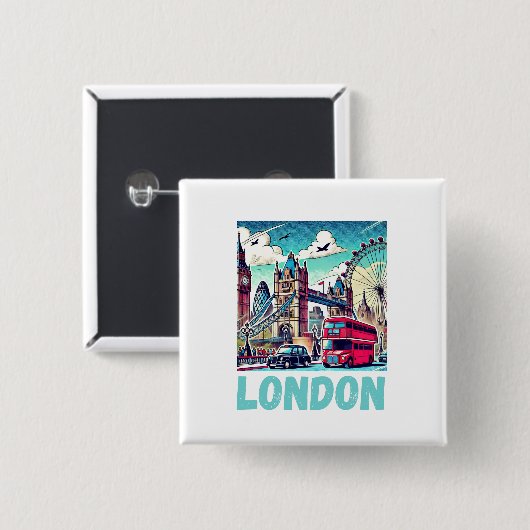 London-Sticker Button (Vorne & Hinten)
