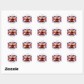 London Stickers mit Bus und Britische Flagge 2 (Blatt)