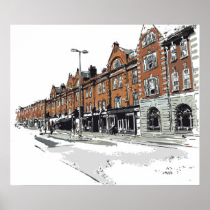 London-Straßen-Szene Poster