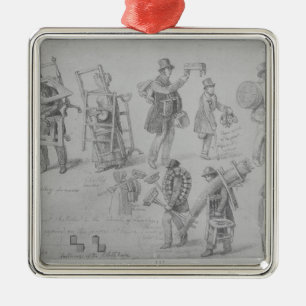 London-Straßenhändler, 1830-40 Silbernes Ornament