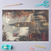 London Street Phone Booth Decoupage Seidenpapier (Basteln)