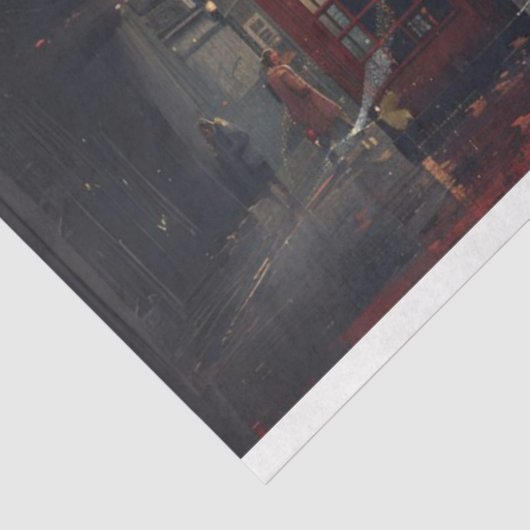 London Street Phone Booth Landscape Decoupage Seidenpapier (Ausschnitt)