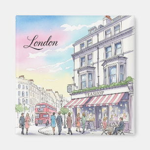 London Street Teashop Vereinigtes Königreich Reise Magnet