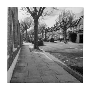London Street View England Schwarz und Weiß Fliese