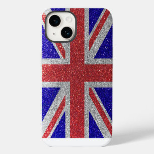 London Style Glitter Flagge UK British Union Jack iPhone 14 Hülle