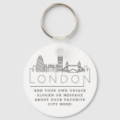 London Stylized Skyline | Benutzerdefinierter Slog Schlüsselanhänger (Vorderseite)