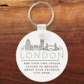 London Stylized Skyline | Benutzerdefinierter Slog Schlüsselanhänger (Vorderseite)