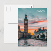 London Sunset Silhouette Postkarte (Vorne/Hinten)