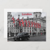 London Szene in Grau mit Roten Highlights Postkarte (Vorne/Hinten)