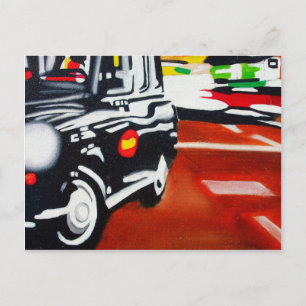 London Taxi schwarze Kabine Design Postkarte