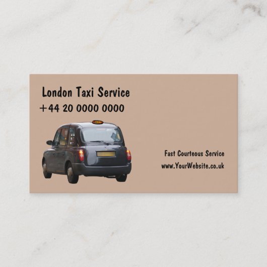 London-Taxi-Visitenkarten Visitenkarte (Vorderseite)