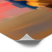 London Teddy Beanie Sunset Thames Reflection Poster (Ecke)