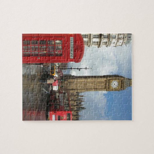 London-Telefonkasten u. Big Ben (St.K) Puzzle (Horizontal)