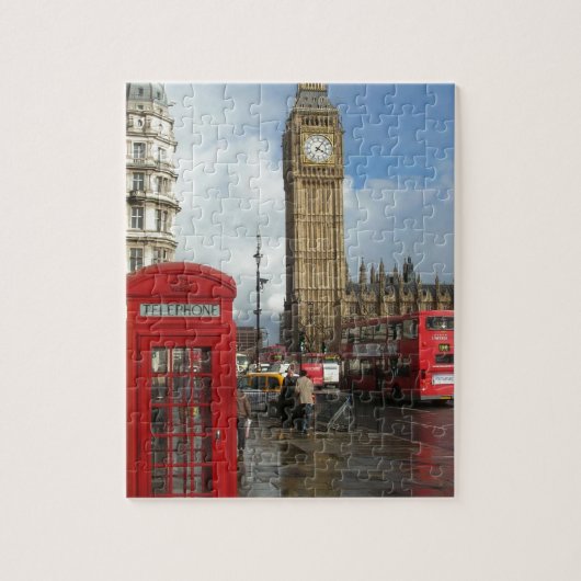 London-Telefonkasten u. Big Ben (St.K) Puzzle (Vertikal)