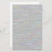 London Text Design I Stationery Briefpapier (Vorne/Hinten)