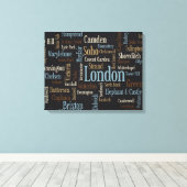 London Text Map Leinwanddruck (Insitu (Holzboden))