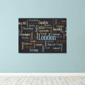 London Text Map Leinwanddruck (Insitu (Holzboden))