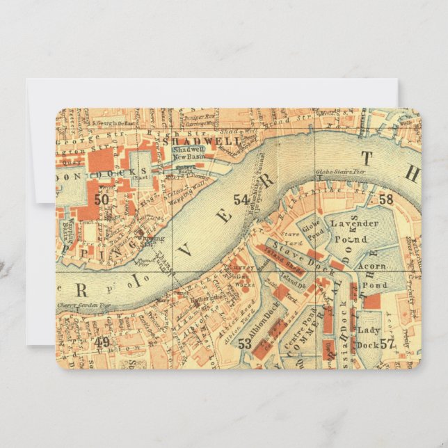 London Thames Vintage Karte (Vorderseite)