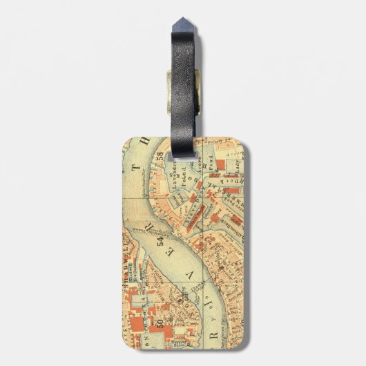 London Thames Vintage Karte Gepäckanhänger (Rückseite vertikal)