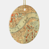 London Thames Vintage Karte Keramik Ornament (Rechts)